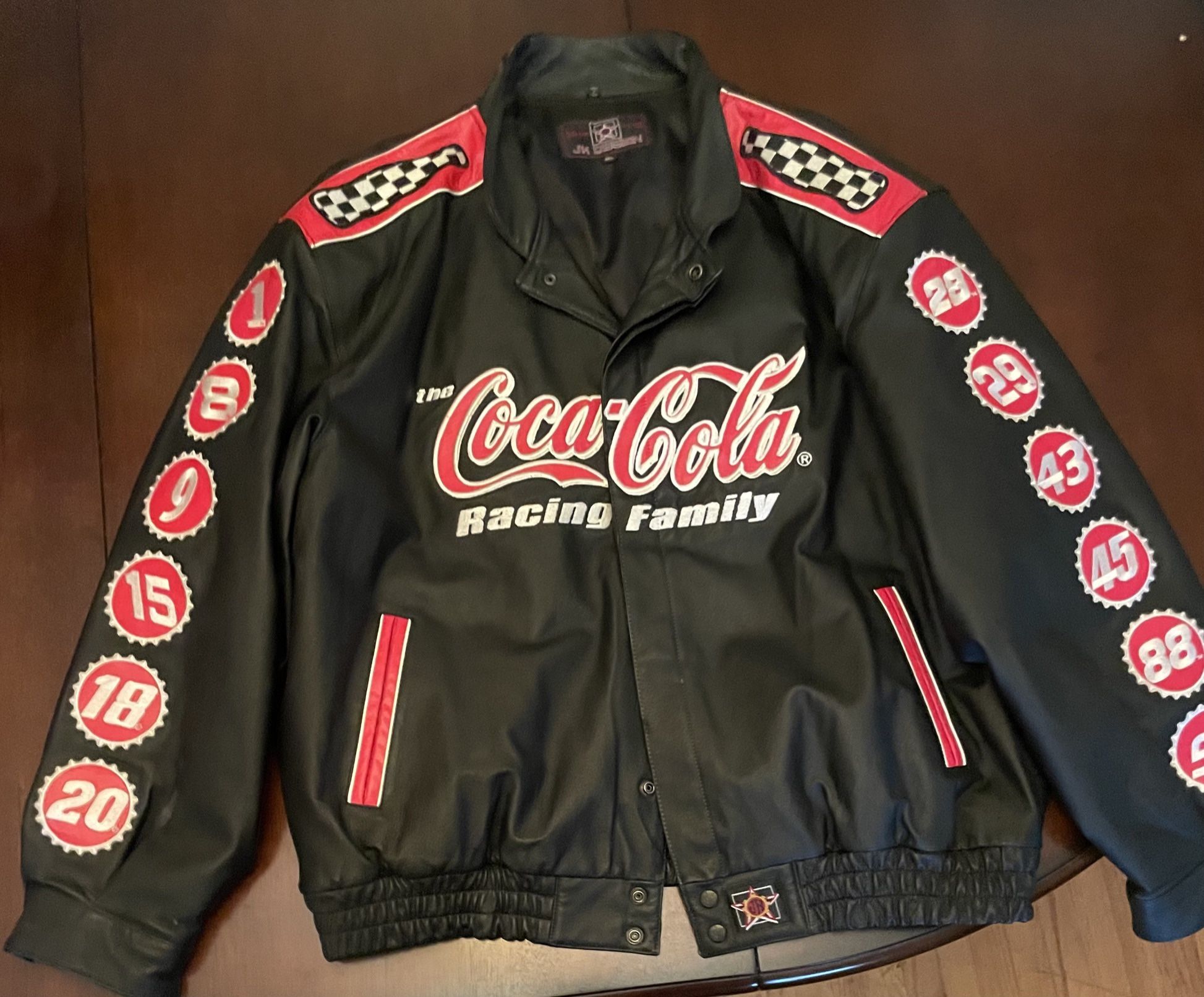 Vintage Nascar Coca Cola Racing Family Leather Jacket 3XL JH DESIGN BRAND NEW