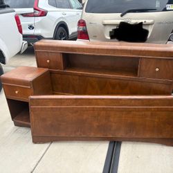 Mid Century Modern Bed and End Table