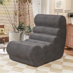 ANDYYOUTING Bean Bag Chair for Adults, Memory Foam Fireside Sofa, Comfy Lazy Floor Recliner for Living Room & Bedroom (Grey)