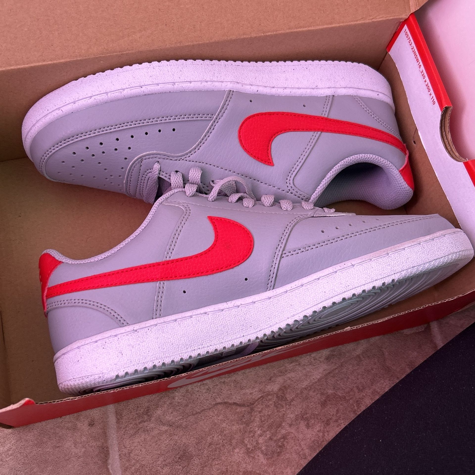 Nike Court Visions Brand New In A Size 8 And The Colors Is Grey And Red