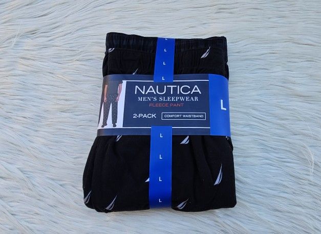 New Nautica Men's Sleepwear Fleece Pants 2 Pack Size Large