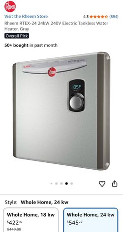 Rheem RTEX-24 24kW Electric Tankless Water Heater