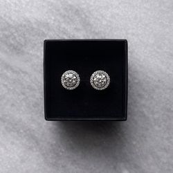 VVS1 Moissanite Earrings 1ct/6.5mm