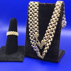 10k Rolex chain and ring set