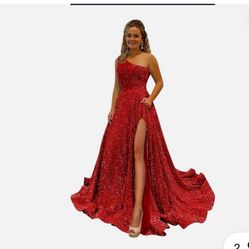 Women's DRSS One Shoulder Split Thigh Sequin