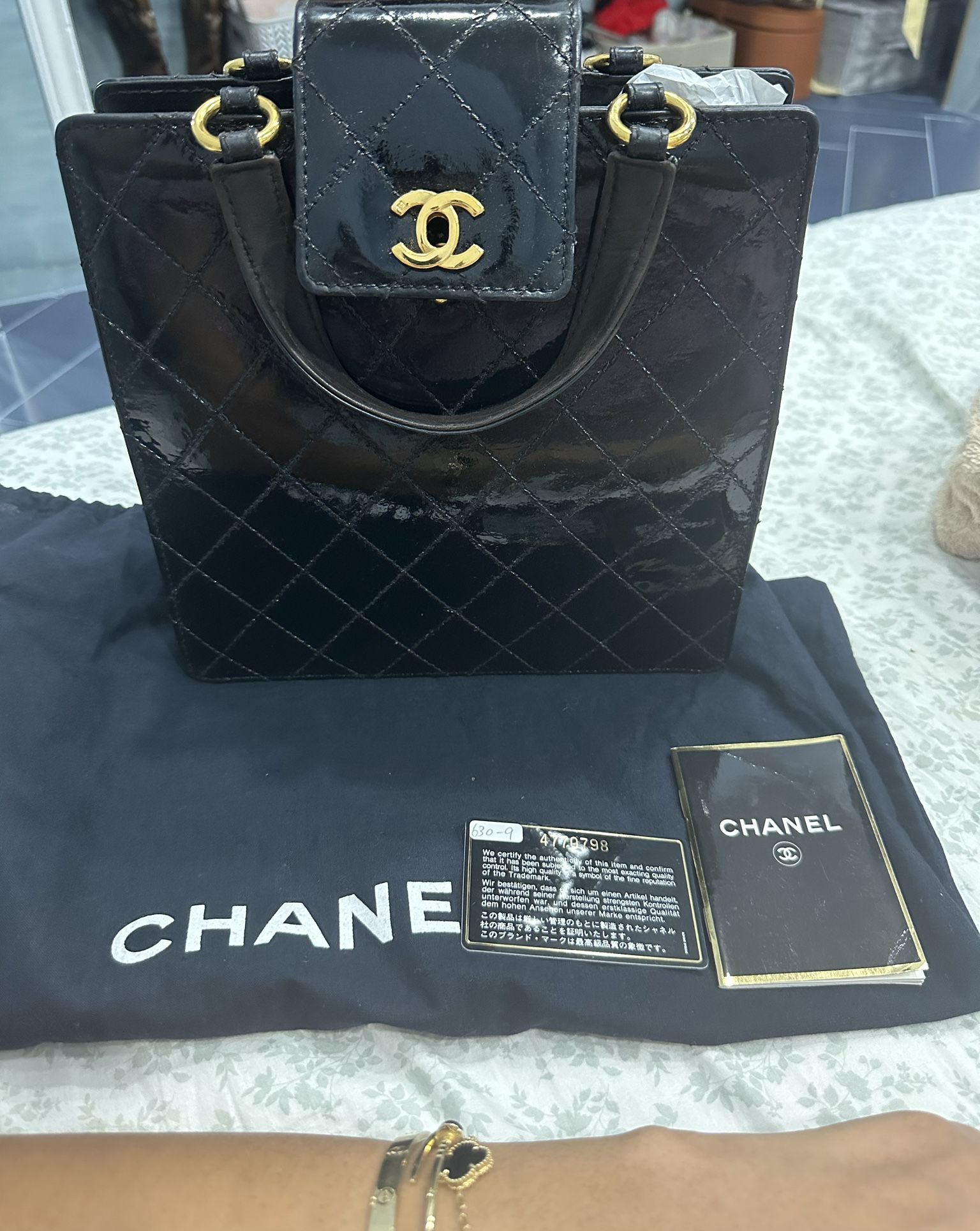 Chanel Patent Leather Tote Bag 