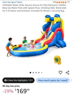 Ajvvf Inflatable Water Slide Bounce House with Splash Pool