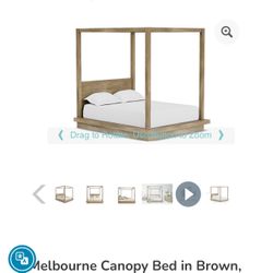 Reduced Canopy bed with a dresser real wood includes memory foam mattress