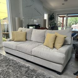 Living Spaces White Beige Couch