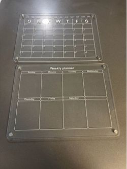 Fridge Calendar Clear Dr Erase Magnetic with Magnetic pen holder
