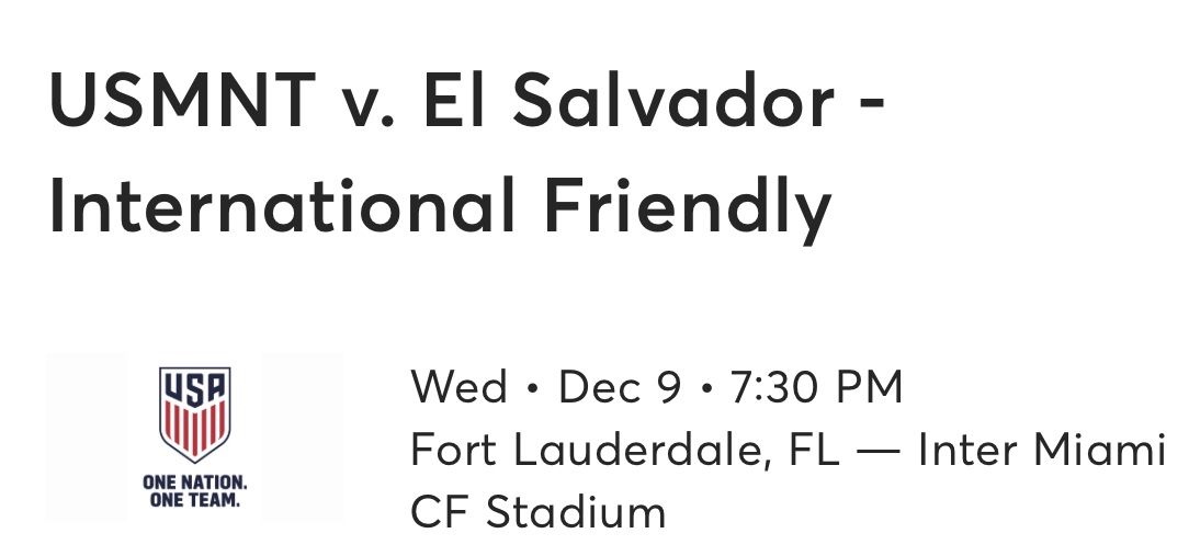 U.S. Soccer vs El Salvador