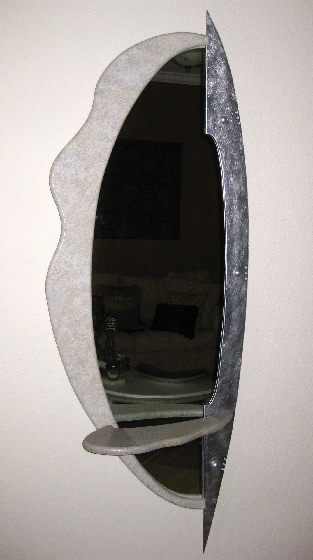 Modern coffee table and wall mirror