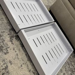 2 Pack Expandable Pull Out Cabinet Organizer 21"Deep With Raising Pad for Framed Cabinets,Upgrade 3 Slide Rails Slide Out Drawers,Roll Out Shelves A