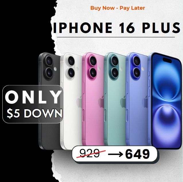 ๐ฑ iPhone 16 Plus โ $1 Down, Big Screen, Bigger Savings ๐ฅ