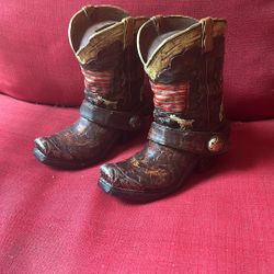 Cow Boy Boots Piggy Bank 