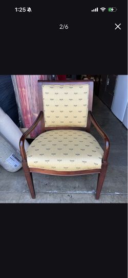 Vintage Curved Solid Wood Accent Armchair Very Good Condition