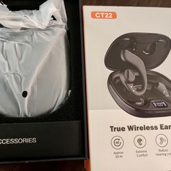 Open Ear Headphones Wireless Bluetooth 5.3, Open Ear Earbuds with Dual 16.2mm Dynamic Drivers 60 Hours Playtime Waterproof Sport Earbuds Compatible wi