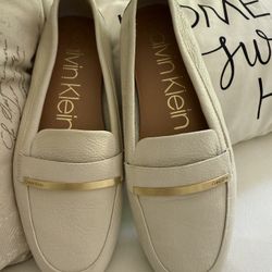 CALVIN KLEIN -  Cream - Buttery soft Leather Loafers 