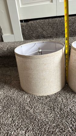 Beige Linen Drum Lamp Shades – Set of 2