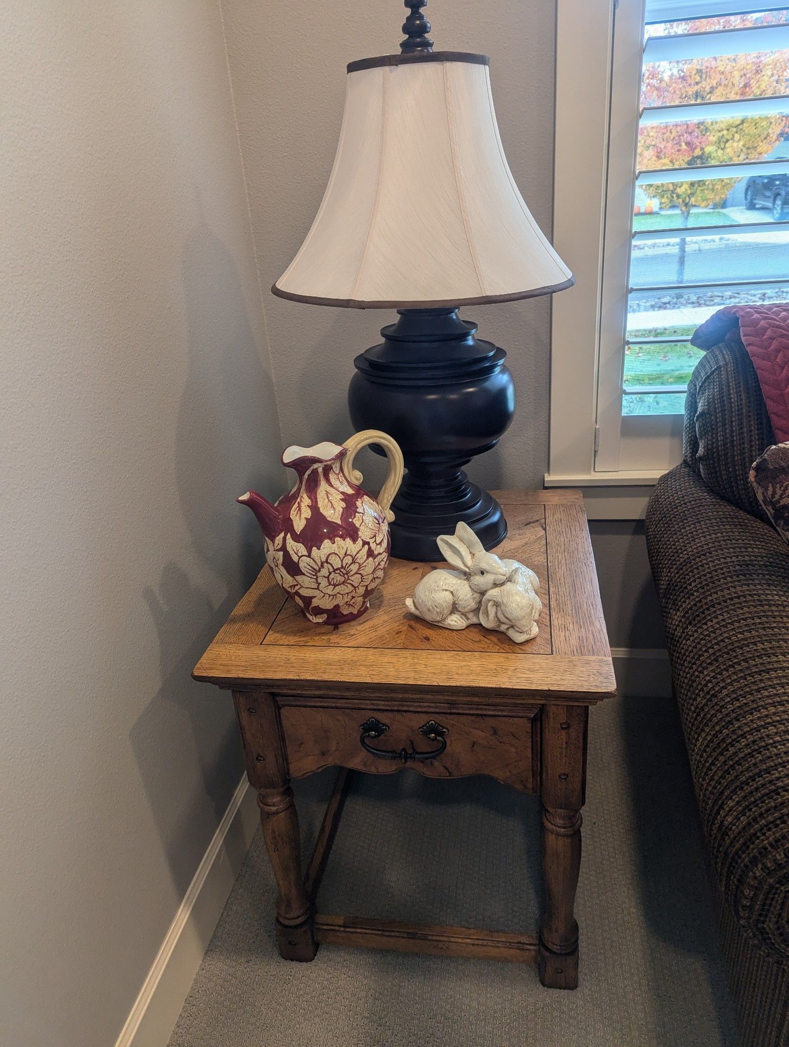 Solid Pecan End Table
