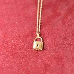 14k Lock Necklace