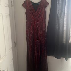 Burgundy Sequin Dress 