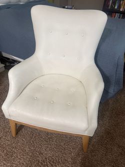 Large faux leather accent chair