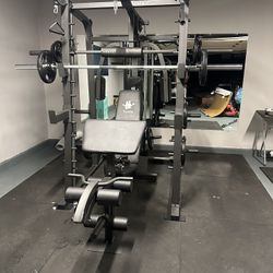 Vesta Fitness Smith Machine 2001 w/Bench Attachment | 230lb Bumpers Weights | 7ft Olympic Bar | Fitness | Gym Equipment | FREE DELIVERY🚚 