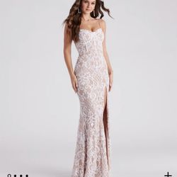 Formal Sequin Long Slit Dress