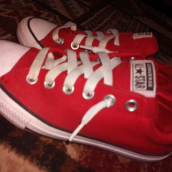 Red Converse All Start Shoes Size 5y Good Shape 