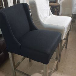 They are like new they just need new covers. 4 Tall Bar Stools.