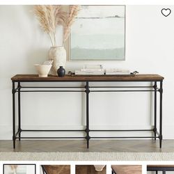 Pottery Barn Parquet Reclaimed Wood Console Table
