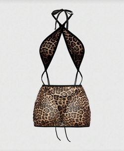 Leopard Print Wireless Sexy One-Piece Lingerie Set .Size. S .M .L.XL