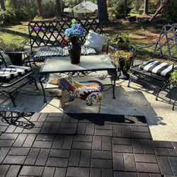 6 Piece Wrought Iron Patio Set 