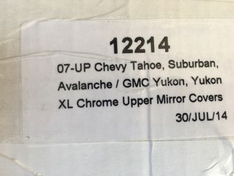 Chevy Tahoe, Suburban, Silverado 2007 to 2014 chrome mirror caps