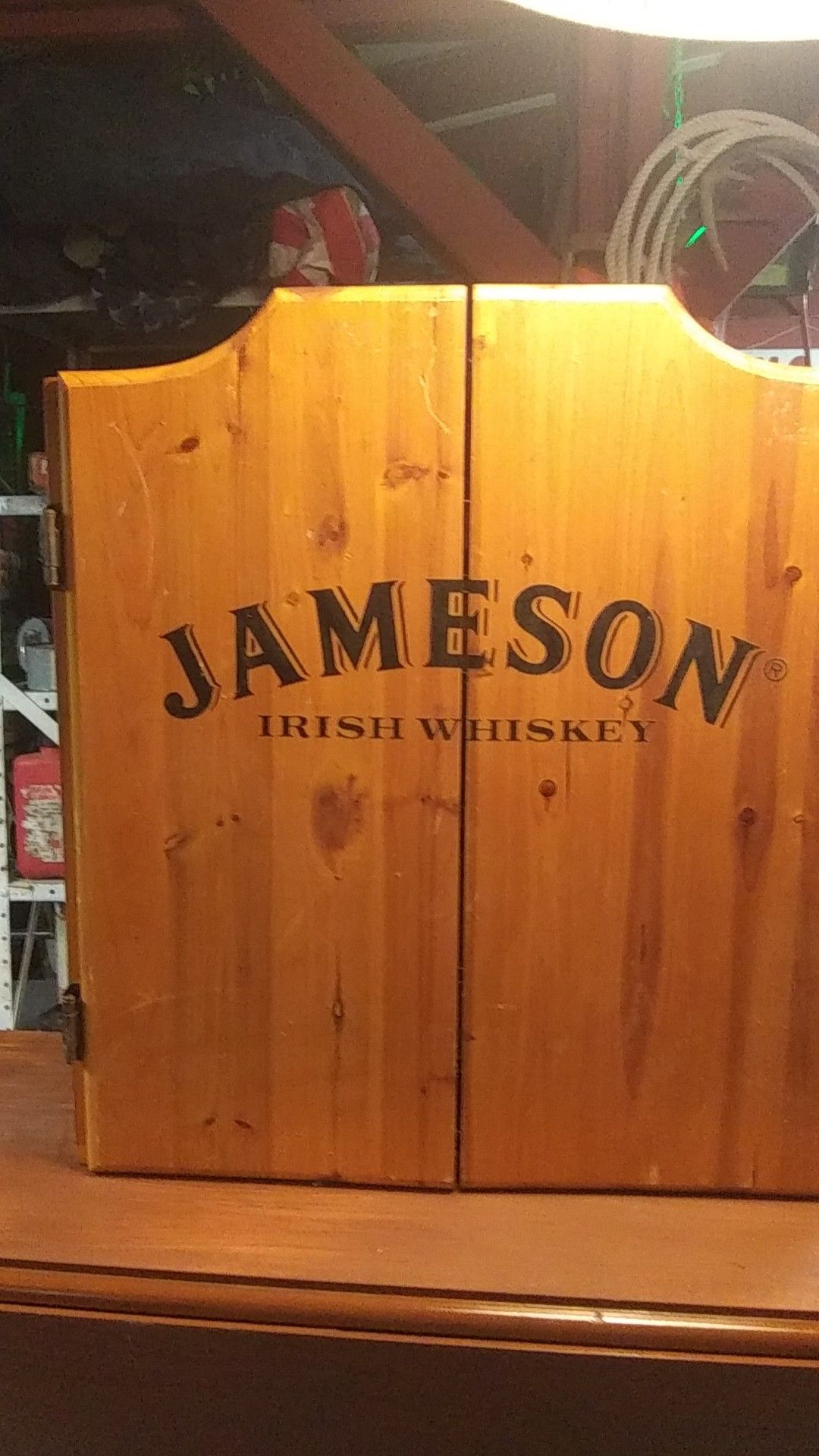 RARE JAMESON Irish Whiskey Dart Board CABINET