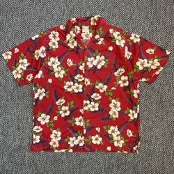 GO BAREFOOT HAWAIIAN BUTTON UP SHIRT SIZE MEDIUM