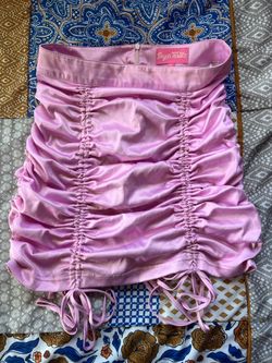 Sugar Thrillz Satin Ruched Mini Skirt
