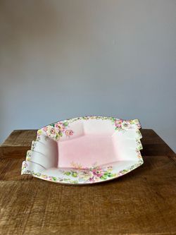 Vintage Floral Ceramic Serving Dish
