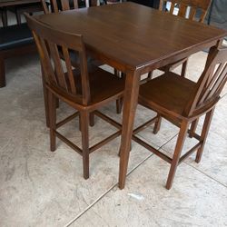 Wooden Dining Table And 4 Chairs 