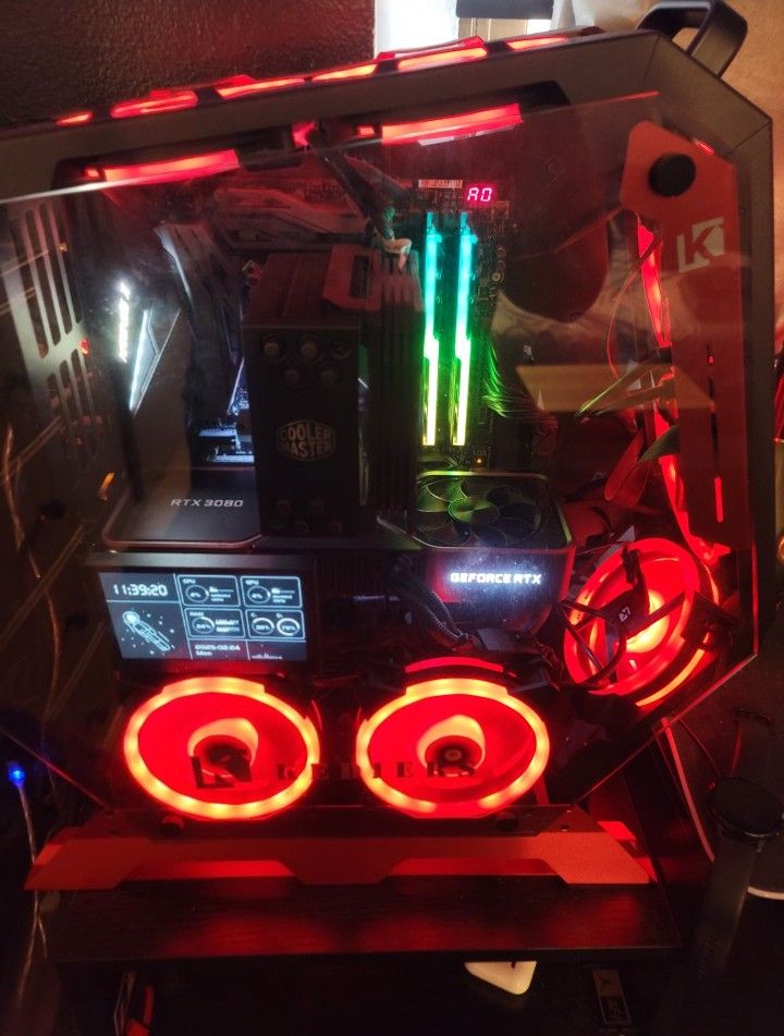 KEDIERS PC Case - ATX Tower Tempered Glass Gaming Computer Open Frame Case with 7 RGB Fans,C570