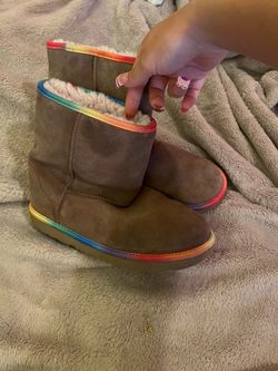 UGG rainbow trim boots