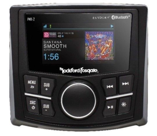 Rockford Fosgate PMX-2 Punch Marine Compact AM/FM/WB Digital Media Receiver 2.7" Display
