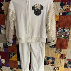 Minnie Mouse Girls Jogger With Velour and Sequin 