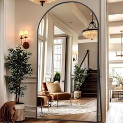 79 x 39 Inch Arch Full Length Mirror, Black Floor Mirror