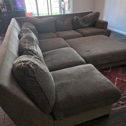 Huge Feather Downed Sectional With Ottoman
