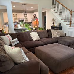 Brown sectional couch
