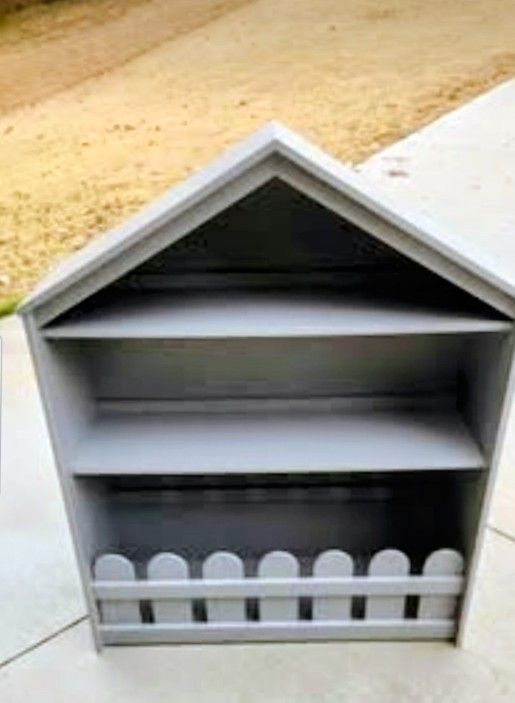 Farmhouse style light gray bookshelves (1 for 75, 2 for 125)