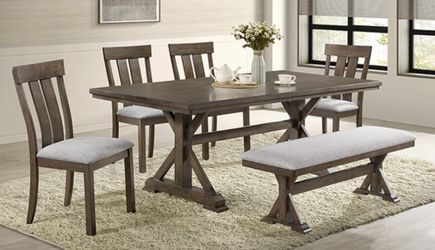 LLOYD DINING TABLE WITH CHAIRS AND BENCH