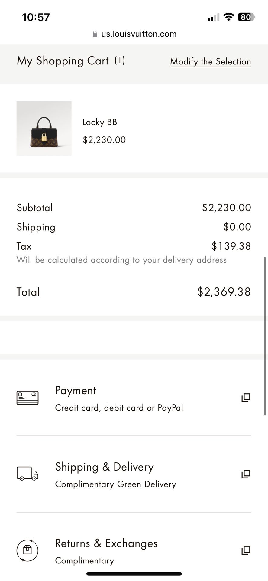 receipt screenshot louis vuitton order confirmation